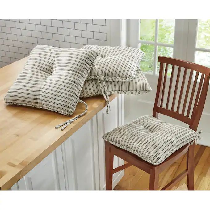 Ticking Stripe Table Linens | Ticking stripe chair, Striped chair .