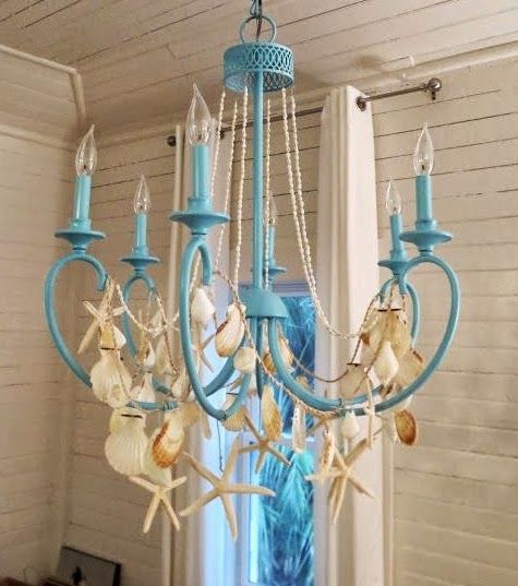 How to Decorate your Chandelier Beach Style | Beach chandelier .