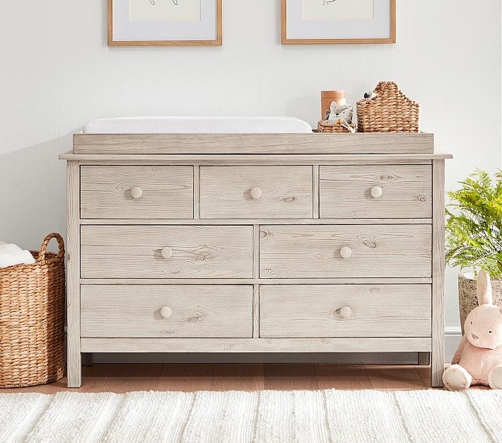 Kendall Extra Wide Nursery Changing Table Dresser & Topper .