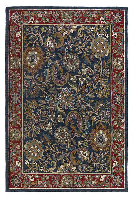 Navy Traditions Kashan Wool Rug - Overstock - 17028117 | Navy area .