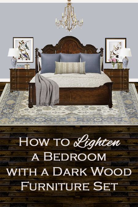 How to Lighten a Bedroom with a Dark Wood Furniture Set | Brown .