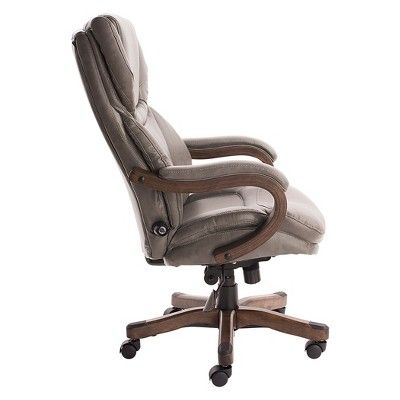 Big and Tall Executive Office Chair with Upgraded Wood Accents .