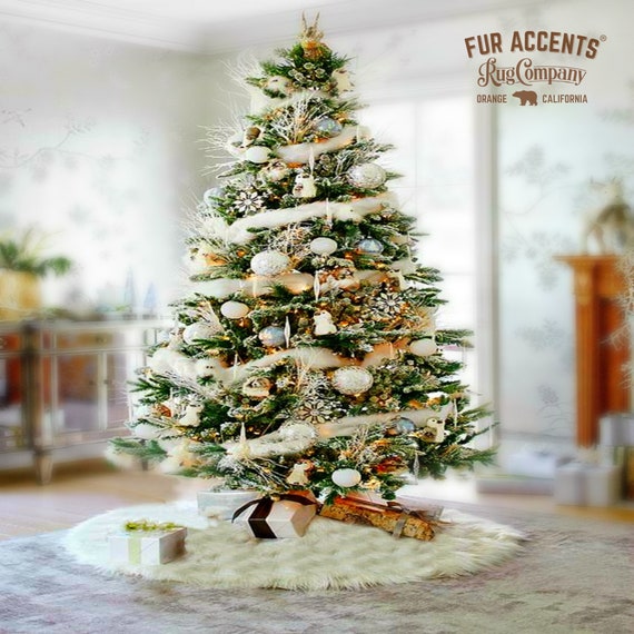 Faux Fur Christmas Tree Garland Shaggy White Strand - Etsy Swed