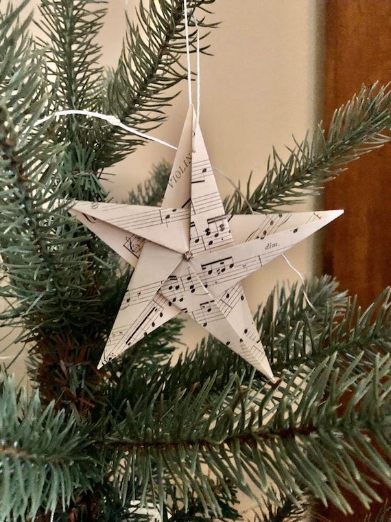 5 Paper Stars. Christmas Tree Star. Christmas Ornament. - Etsy .