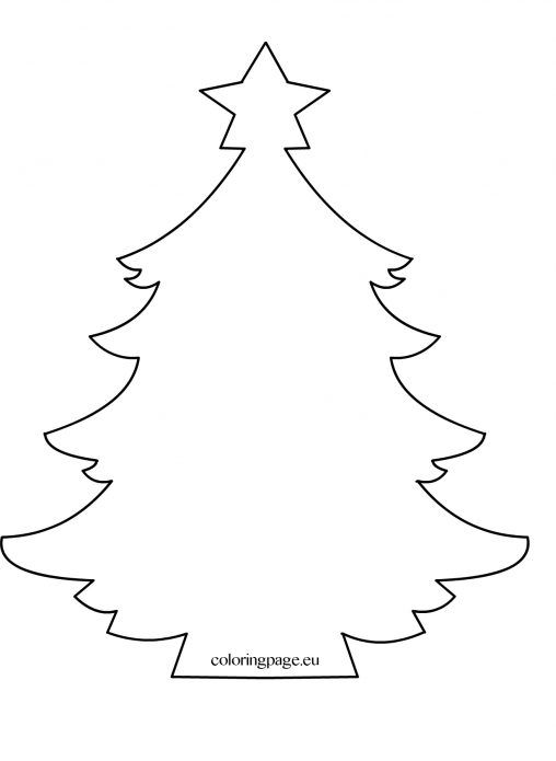 christmas-tree-with-star-template | Christmas tree coloring page .