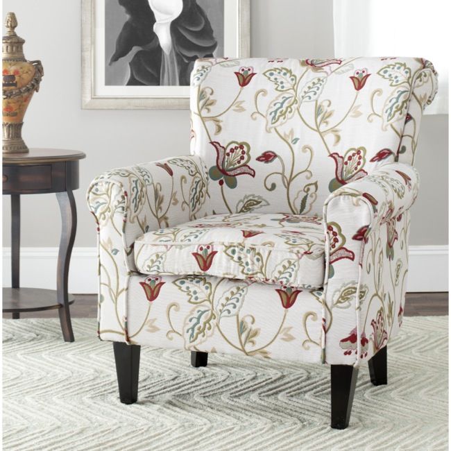 SAFAVIEH Gramercy Red/Ivory Floral Club Chair - Overstock .