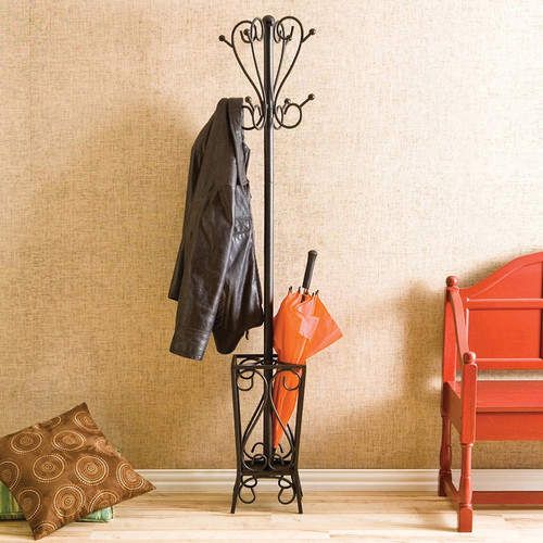 Charlton Home Reichman Metal Coat Rack with Umbrella Stand | Coat .