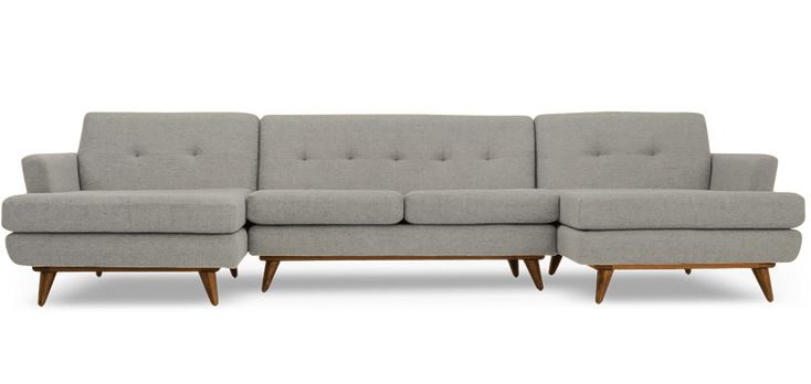 Hughes U-Chaise Sectional (3 piece) | Chaise sofa, Sectional .