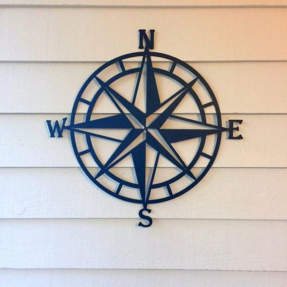 Nautical Compass Rose Metal Wall Decor 100 Color Choices - Etsy .