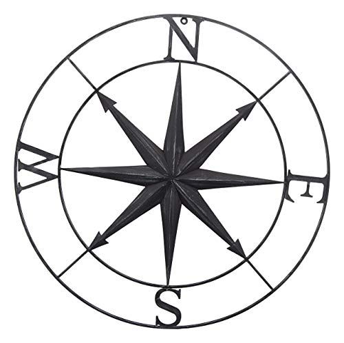 Bellaa 27451 Nautical Compass Star Metal Wall Decor Coastal .