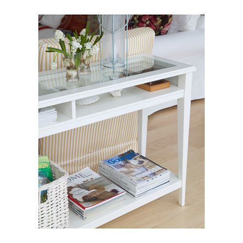 LIATORP Console table, white, glass, 52 3/8x14 5/8" - IKEA | Ikea .