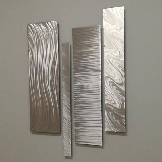 Silver Metal Wall Art Modern Metal Wall Art Modern Abstract - Etsy .