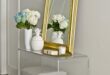 Simple yet elegant contemporary foyer showcases a gorgeous lucite .