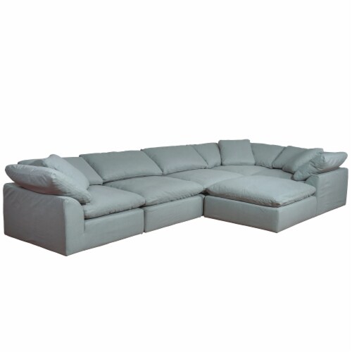 6 Piece 176 Wide Slipcovered Modular L Shaped Sectional Sofa with .