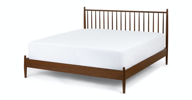 Lenia Walnut King Bed | Mid century modern bed, Modern bed, Modern .
