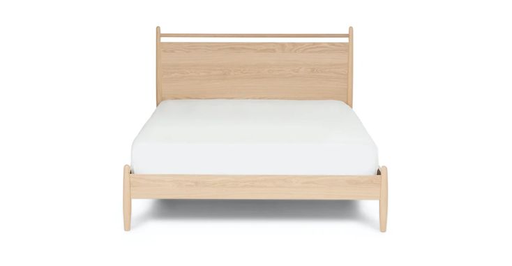 Lenia Panel White Oak Queen Bed | White paneling, Light wood bed .