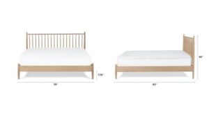 Lenia White Oak King Bed | Mid century modern bed, Adjustable bed .