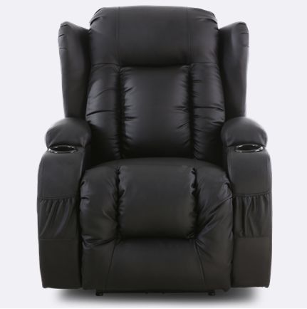 Rockingham Leather Electric Recliner Chair with Massage and Heat .