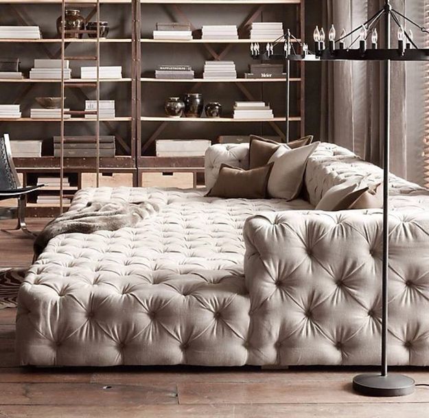 On this tufted sofa bed. | Cool couches, House design, Ho