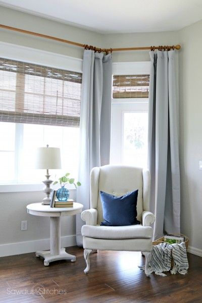 How to: Bay Window Makeover | Curtains living room, Bay window .