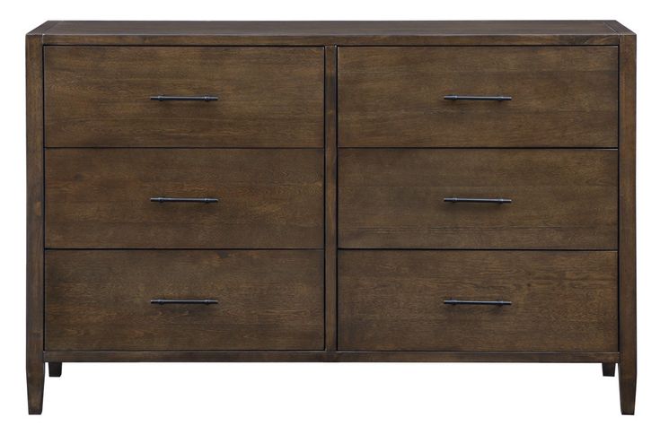 Tompkins 6 Drawer Dresser in Dark Walnut | Walnut wood color .