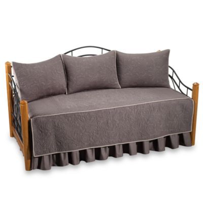Vallejo 100% Cotton Quilted Daybed Set in Grey | Daybed bedding .