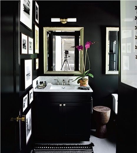 Sagaponack bathroom | Black bathroom decor, Black cabinets .