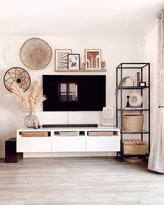 40 TV Stand Decor Ideas to Elevate Your Living Room | Decor home .