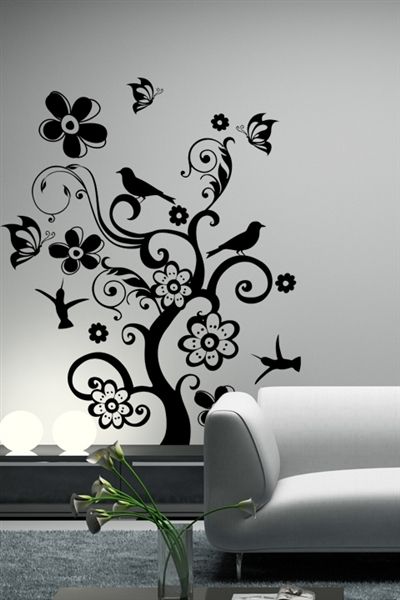 Wall Decals - Bird and Butterfly | WALLTAT.com | Diy wall painting .