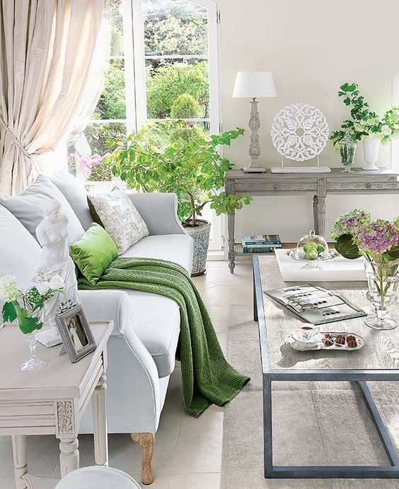 Decorating With Green - A Blissful Nest | Living room green .