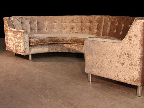 Semi Circle Sofa in Gold Crushed Velvet | Home design decor, Retro .