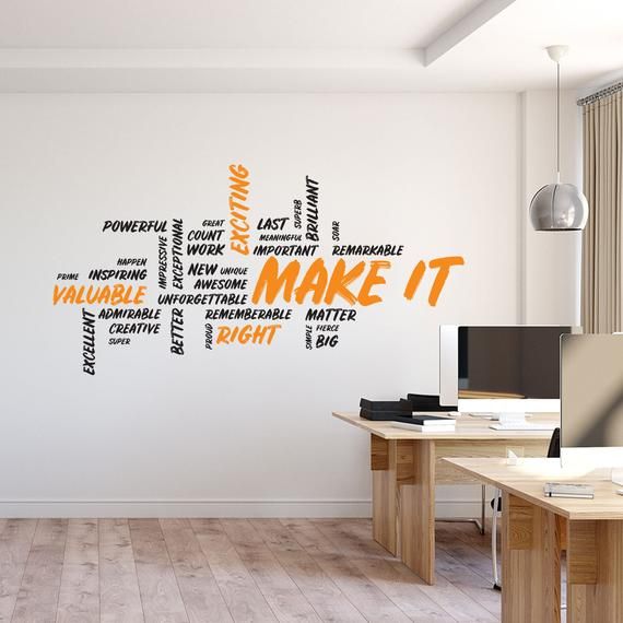 Make It Wall Decal Motivational Art Office Wall Art Office - Etsy .