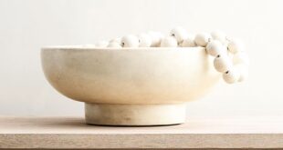 Wooden Bead Garland | Decorative Objects | Terracotta bowl .