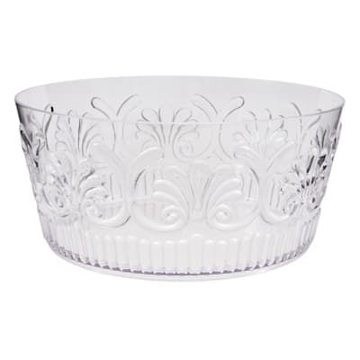 Clear Embossed Acrylic Serving Bowl, Large | Cereal bowls, Bowl .