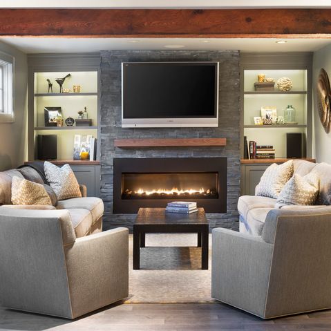 Living Room Design Ideas, Pictures, Remodels and Decor | Basement .