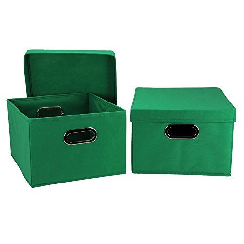 Household Essentials Fabric Storage Boxes with Lids and Handles .