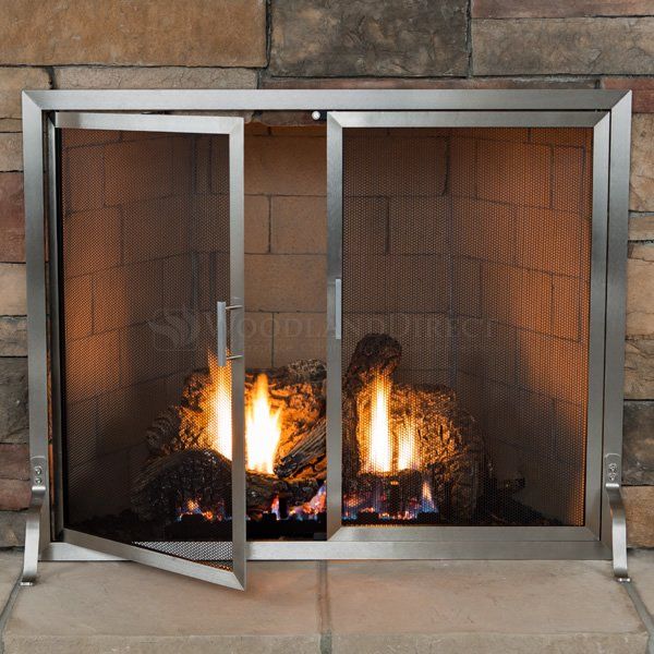 Fireplace Screens with Doors | Woodland Direct in 2023 | Fireplace .