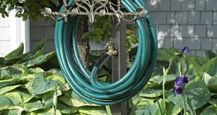 Decorative Garden Hose Holder with Outdoor Faucet Extension .