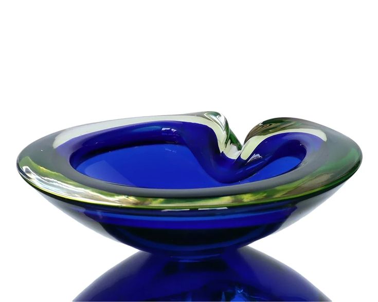 Rare Murano URANIUM GLASS BOWL in Blue - Etsy | Glass bowl, Bowl .
