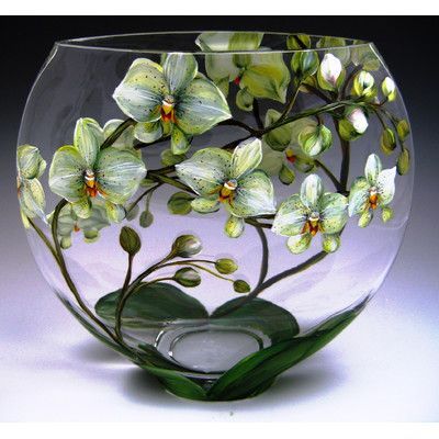 ChristinasHandpainted Regal Vase | Glass painting designs .