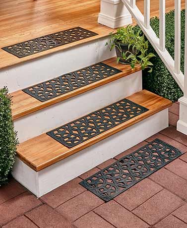 Sets of 4 Rubber Stair Treads | Exterior stairs, Stair treads .