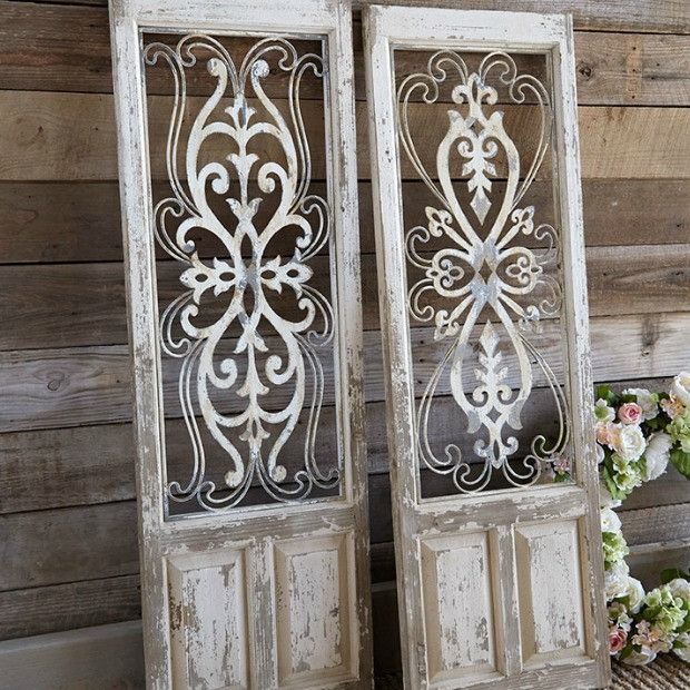 Distressed Wood and Metal Wall Panels Set of 2 | Decorazioni delle .