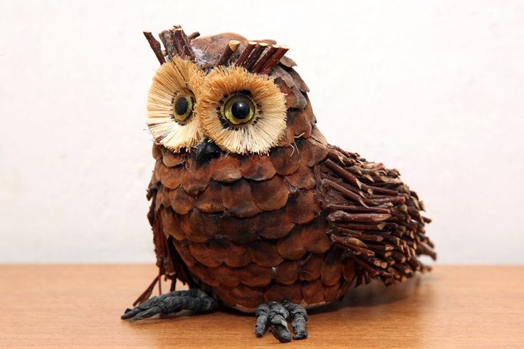 Owl straw decorative object on woode | Decorative objects, Owl .