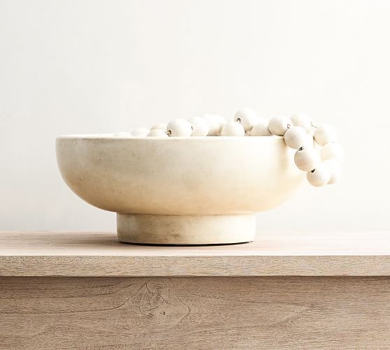 Wooden Bead Garland | Decorative Objects | Terracotta bowl .