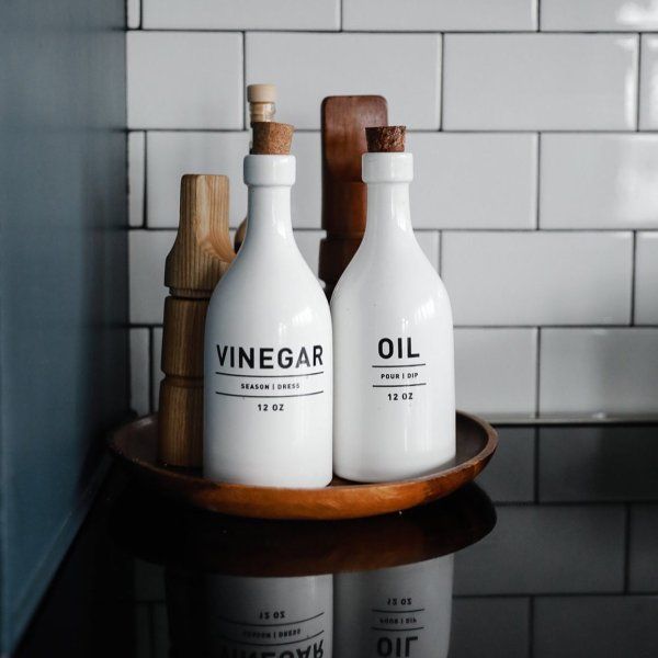 Utility Stoneware Oil & Vinegar Dispensers (Set of 2) | Kitchen .
