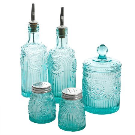 The Pioneer Woman Adeline 6-Piece Oil & Vinegar and Condiment Set .
