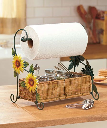 Sunflowers Paper Towel Holder Kitchen Caddy country Kitchen Decor .