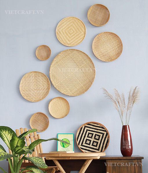 Bamboo basket for wall decor | Bamboo wall decor, Bamboo decor .