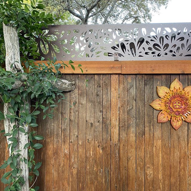 Metal Privacy Screen Decorative Panel Garden Fence Decor Art .
