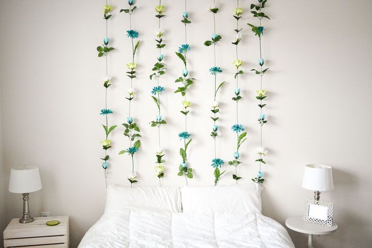 DIY Flower Wall // Headboard // Home Decor | Sweet Teal | Bedroom .